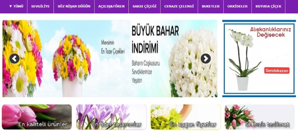 Sitemizden Online Çiçek Siparişi Verin